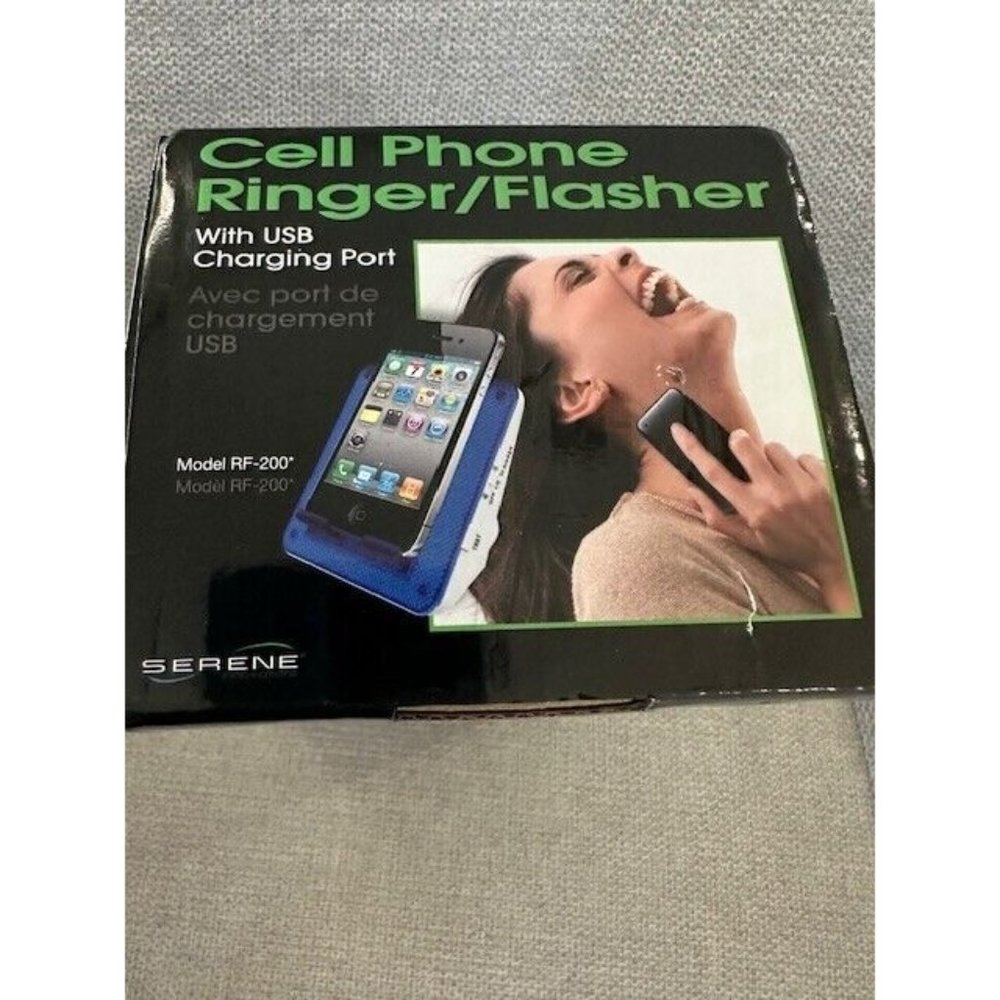 Serene Central Alert Cell Phone Ringer Flasher Land Line Capable RF-200 Open New